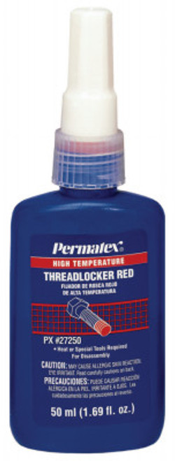 Permatex High Temperature Red Threadlockers, 50 mL, 1 1/2 in Thread, Red, 1/EA
