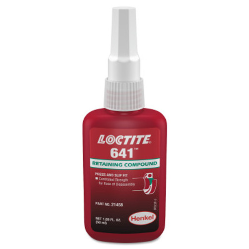 Loctite 641 Retaining Compound, Controlled Strength, 50 mL Bottle, Yellow, 1,700 psi, 1/BTL