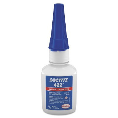 Loctite 422 Super Bonder Instant Adhesives, 1 oz, Bottle, Clear, 1/EA