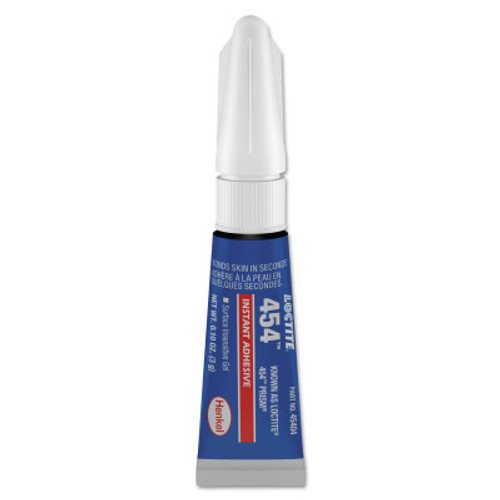 Loctite 454 Prism Instant Adhesive, Surface Insensitive Gel, 3 g, Tube, Clear, 10/CS