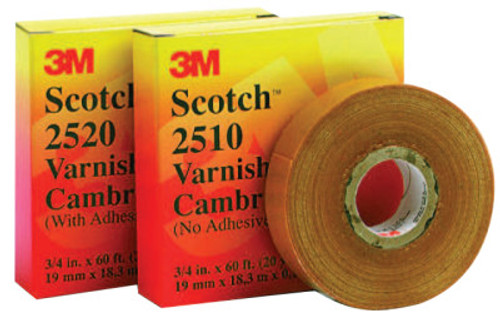 3M Scotch Varnished Cambric Tapes 2510, 36 yd x 2 in, Yellow, 1/ROL