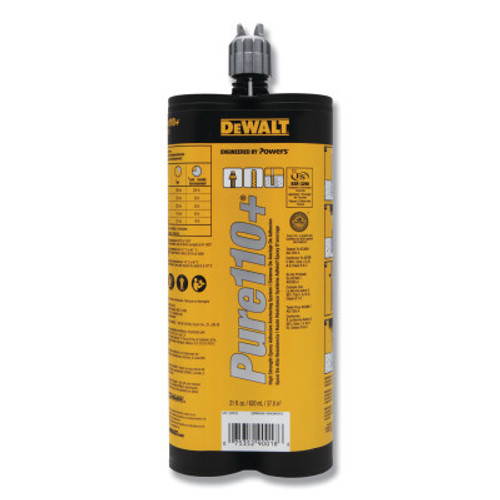 DeWalt Pure 110+ Epoxy Injection Adhesive, 9 oz, Gray, 12/BX