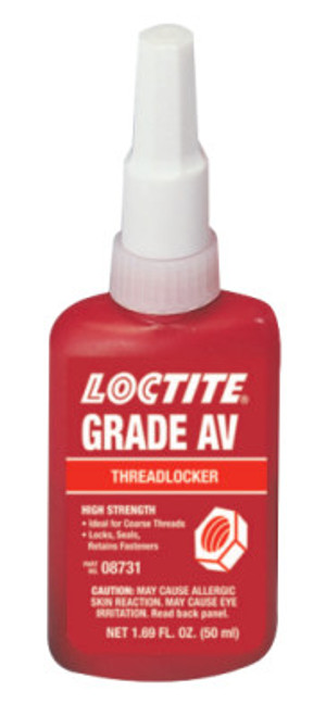 Loctite 087 Grade AV Threadlockers, 50 mL, 1 in Thread, Red, 1/BTL