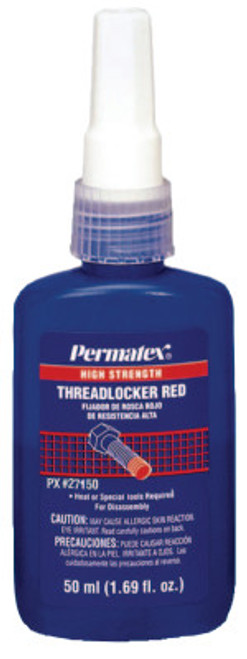 Permatex High Strength Red Threadlockers, 50 mL, 1 in Thread, Red, 1/TUBE