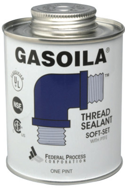 Gasoila Chemicals Soft-Set Thread Sealant, 1/2 Pint Brush Top Can, Blue/green, 1/EA