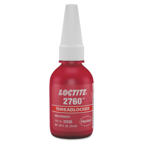 Loctite 2760 Threadlockers, Primerless High Strength, 10 mL, Red, 1/BTL