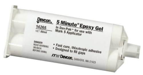 Devcon 5 Minute Epoxy Gels, 50 mL, Dev-Pak, Amber, 12/CS