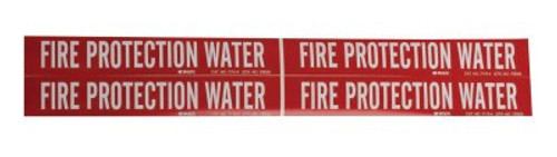 Brady Self-Sticking Vinyl Pipe Markers, FIRE PROTECTION WATER, White on Red, 7 x 14.7, 1/EA Brady Self-Sticking Vinyl Pipe Markers, FIRE PROTECTION WATER, White on Red, 7 x 14.7, 1/EA