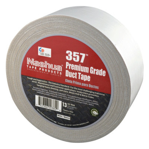 Berry Global Premium Duct Tapes, White, 2 in x 60 yd x 13 mil, 1/ROL