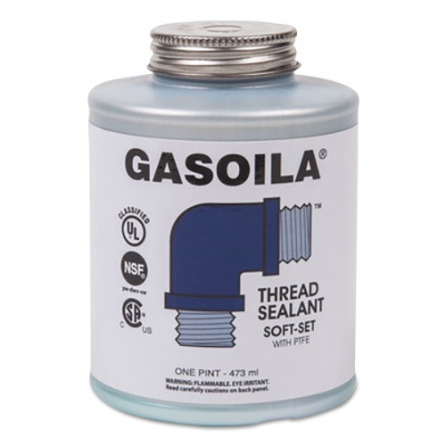 Gasoila Chemicals Soft-Set Thread Sealants, 1 pt Brush Top Can, Blue/green, 12/CA