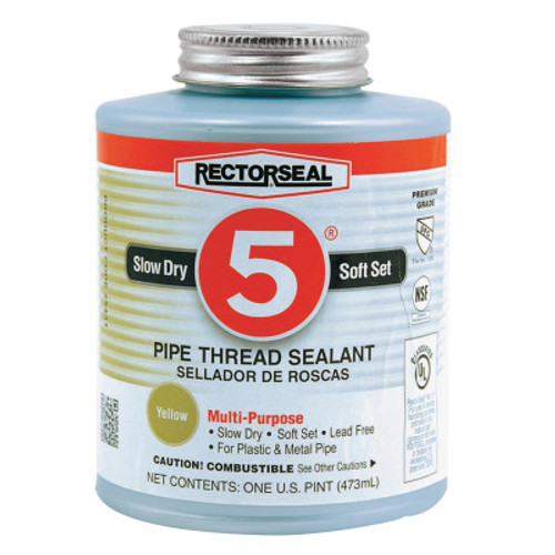 Rectorseal No. 5 Pipe Thread Sealants, 1 Pint Can, Yellow, 1/CN