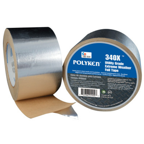 Berry Global 340X Utility Extreme Weather Foil Tape, 48 mm X 46 m, 3 mil, Aluminum, 1/RL