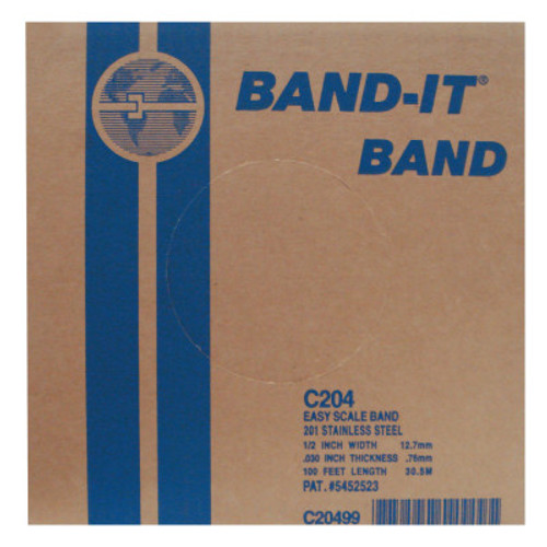 Band-It 316 Stainless Steel Clips, 1/2 in, Stainless Steel, 100