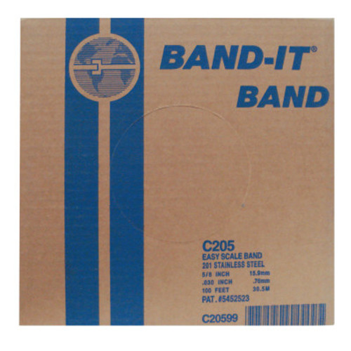 Band-It Stainless Steel Bands, 3/4 in x 100 ft, 0.03 in Stainless