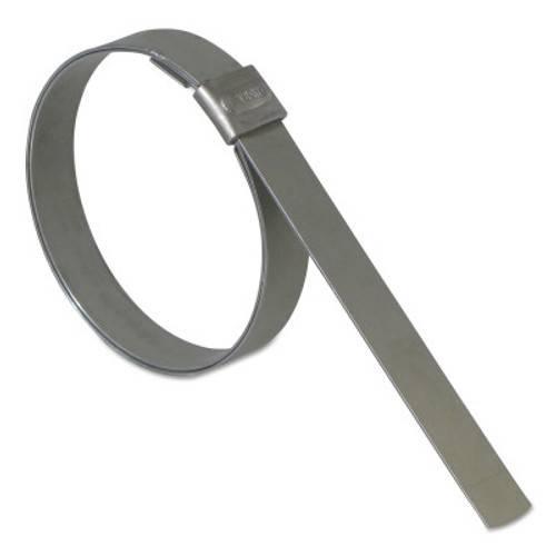 Band-It Junior Smooth I.D. Clamps, 13/16 in Dia, 3/8 in Wide, Stainless Steel 201, 100/BX, #JS2019