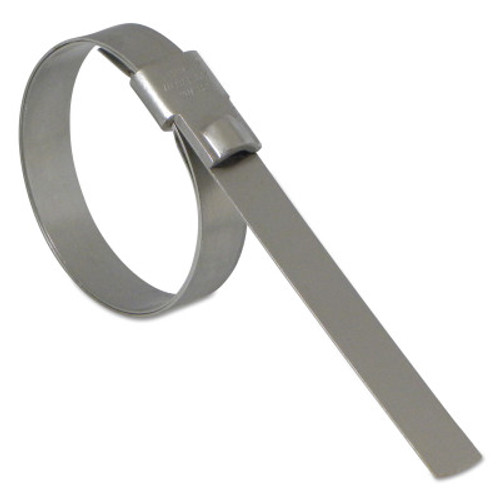 Band-It Ultra-Lok Preformed Clamps, 5 in Dia, 3/4 in Wide, Stainless Steel 201, 25/BOX, #UL2159