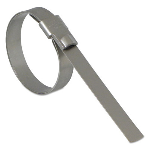 Band-It Ultra-Lok Preformed Clamps, 2 in Dia, 3/4 in Wide, Stainless Steel 201, 100/BX, #UL2279