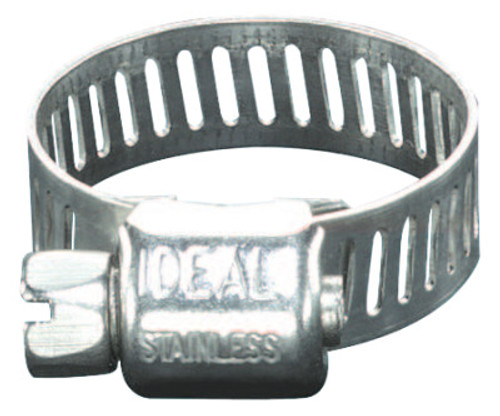 Ideal 62P Series Small Diameter Clamp, 5/16" Hose ID, 1/4-5/8" Dia, Stnls Stl 201/301, 10/BOX, #6204