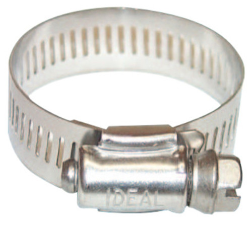 Ideal 64 Series Worm Drive Clamp, 3/8" Hose ID, 3/8"-7/8" Dia, Stnls Steel 201/301, 10/BOX, #6406