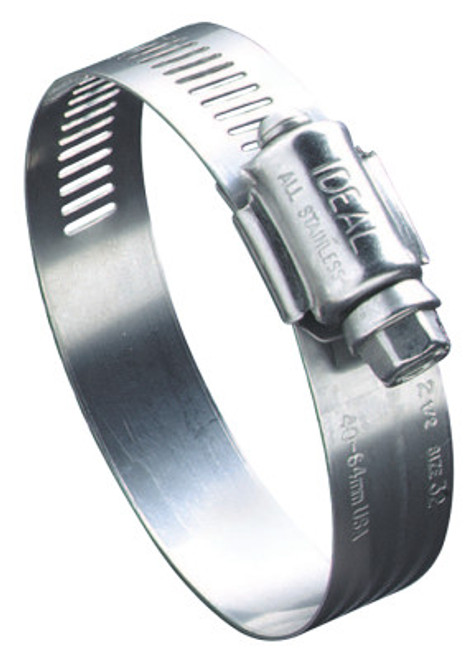Ideal 68 Series Worm Drive Clamp, 4 1/2" Hose ID, 3"-5" Dia, Stnls Steel 201/301, 10/BOX, #6872