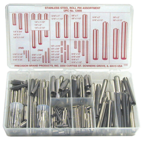 Precision Brand Roll Pin Assortments, Stainless Steel, 1/AS, #12990