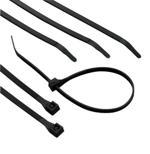 Gardner Bender Standard Cable Ties w/DoubleLock, 75 lb Tensile Strength, 8", UV Black, 1000/Bag, 1/BG, #46308UVBMN