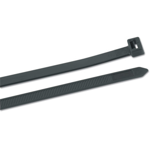 Gardner Bender Heavy-Duty Cable Ties w/DbleLock, 175 lb Tensile Strength, 18", UV Black, 50/Bag, 1/BG, #46418UVB