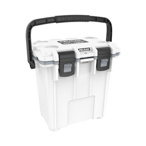 Pelican 20QT Elite Coolers, 21.5 qt, 12.6 in x 18.8 in x 17.7 in, White/Gray, 1 EA, #20Q1WHTGRY