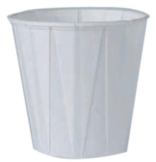 Solo Pleated Paper Water Cups, 3 1/2 oz, White, 5,000 per case, 1/CA, #SCC450