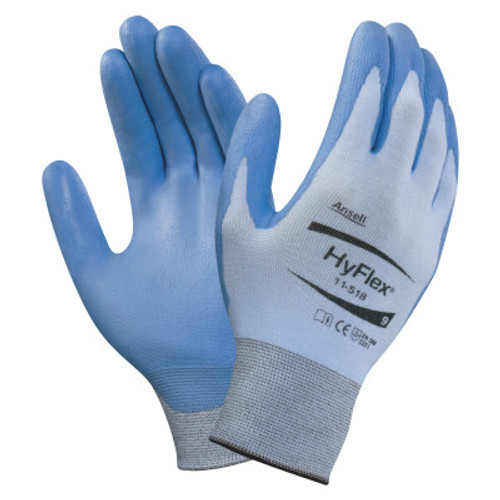 Ansell HyFlex Coated Gloves, 11, Blue/Gray, 12 Pair, #111712