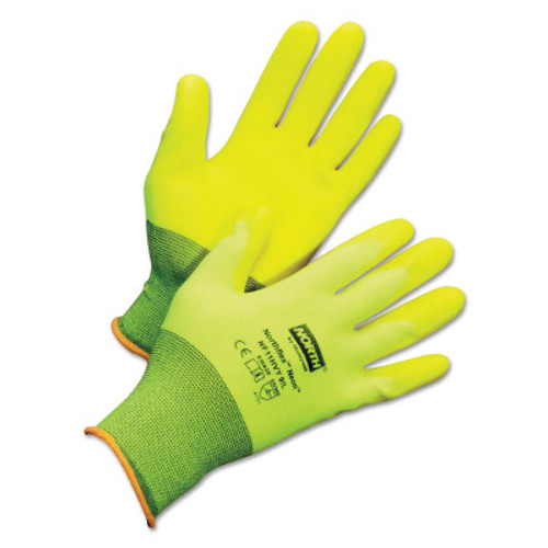 Honeywell NorthFlex Neon Hi-Viz PVC Palm Coated Gloves, Large, Yellow, 12/BG, #NF11HVY9L
