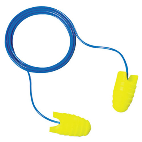 3M E-A-Rsoft Grippers Earplugs 312-6001, Polyurethane, Yellow, Corded, 200/BX, #7000127654