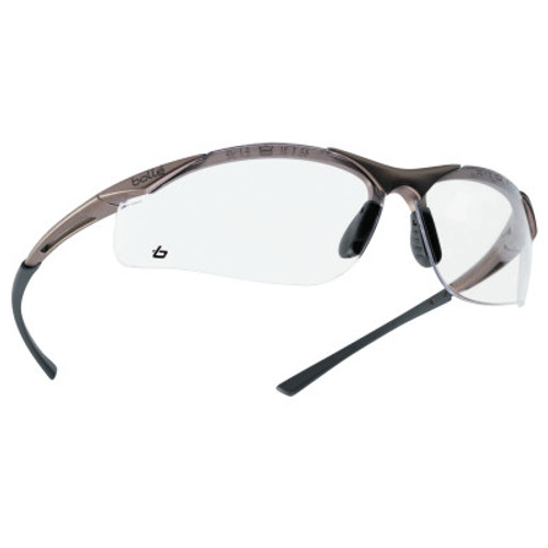 Bolle Contour Series Safety Glasses, Clear Lens, Anti-Fog, Anti-Scratch, Black Frame, 1/PR, #40044