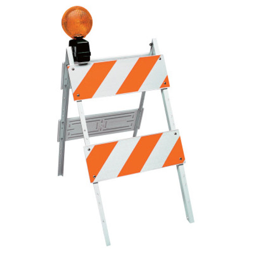 TrafFix Devices, Inc. All Plastic Type II Barricades, 8 in x 24 in Panels, LDPE, White, 1/EA, #35408EG14