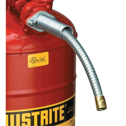 Justrite Flex Hoses, Steel, 9 in Long, 5/8 in Hose O.D., 1/EA, #11078 Justrite Flex Hoses, Steel, 9 in Long, 5/8 in Hose O.D., 1/EA, #11078