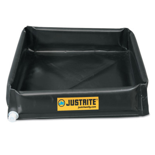 Justrite Mini-Berm Flex Trays, Black, 30 gal, 3 ft x 3 ft, 1/EA, #28442