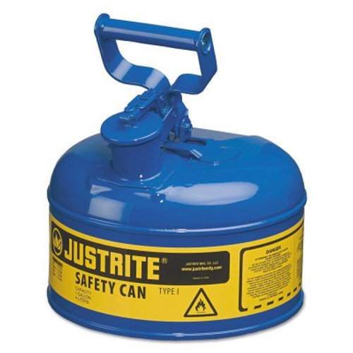 Justrite Type I Safety Cans, Kerosene, 1 gal, Blue, 1/EA, #7110300 Justrite Type I Safety Cans, Kerosene, 1 gal, Blue, 1/EA, #7110300