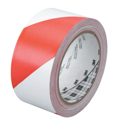 3M Hazard Marking Vinyl Tape, 2 in x 36 yd, Red/White, 1/ROL, #7000148378