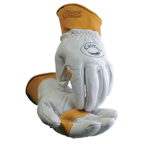 Caiman 1871 Series Multi-Task Gloves, Large, White/Tan, 1/PR, #1871L