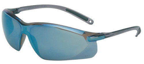 Honeywell A700 Series Eyewear, Blue Mirror Lens, Polycarbonate, Hard Coat, Gray Frame, 1/EA, #A703