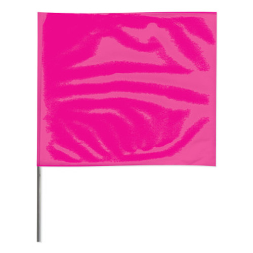 Presco Stake Flags, 4 in x 5 in, 30 in Height, Pink Glo, 1000/BOX, #4530PG