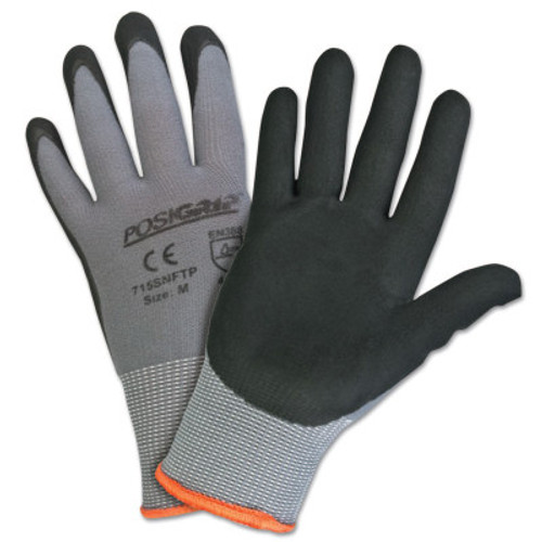 West Chester Micro Foam Nitrile Coated Gloves, 2X-Large, Black/Gray, 12 Pair, #715SNFTPXXL