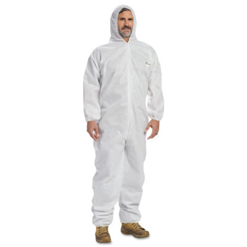 West Chester Coveralls, Attached Hood, White, 3X-Large, 25/CA, #C3806XXXL