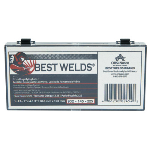 Best Welds Glass Magnifier Plate, 2 in x 4.25 in, 2.25 Diopter, Clear, 1/EA, #932145225