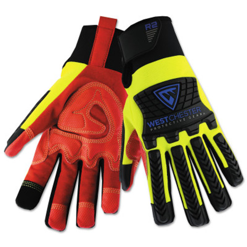 West Chester R2 RigAce Rigger Gloves with Silicone Palm, X-Large, Bright Red, 6 PR/Case, 72/CA, #87010XL