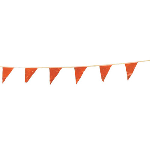 Cortina Pennants, Vinyl, 9 in x 12 in, Orange, 100 ft String, 1/EA, #3402