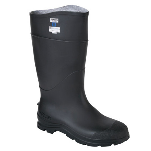Servus CT Economy Knee Boots, Plain Toe, Size 15, 16 in H, PVC, Black, 1/PR #18822-150