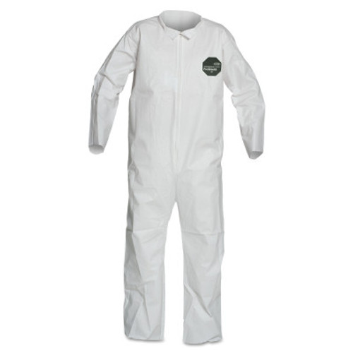 DuPont ProShield 50 Hooded Coveralls w/Attached Boots and Elastic Wrists, White, 4XL, 25/CA, #NB122SWH4X002500