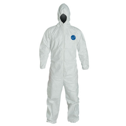 DuPont Tyvek 400 Hooded Coveralls w/Elastic Wrists/Ankles, White, XL, Vend Pk, 25/CA, #TY127SWHXL0025VP
