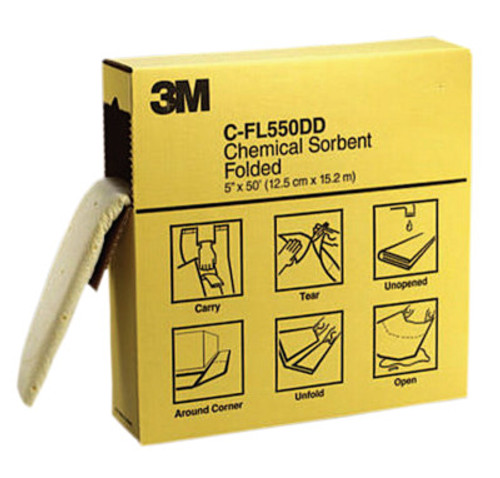 3M High-Capacity Folded Chemical Sorbents, Absorbs 1.5 gal, 3/CS, #7000002024